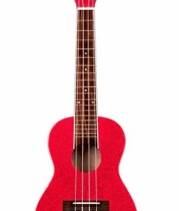 Ukelele rojo brillante y colorido